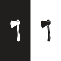 black and white axe icon vector logo template
