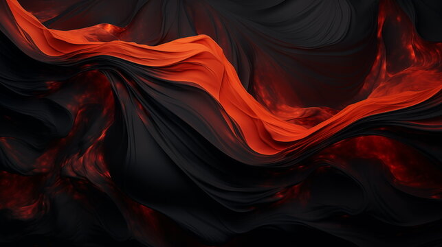 Dark burning red and matte black background, lava like, 3d rendering, minimalistic,  clean and aesthetic