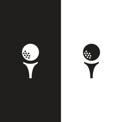 Vector Golf Ball - Black and White Isolated Icon