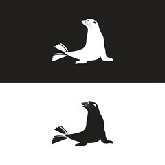 Sea lion silhouette isolated. vector illustration