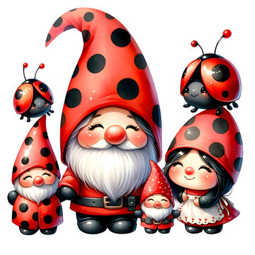 Gnome ladybug cartoon