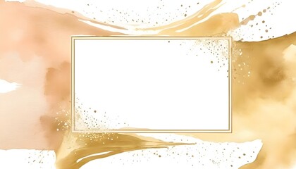 Gold frame watercolor pattern background