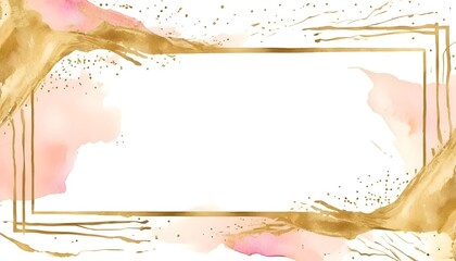 Gold frame watercolor pattern background