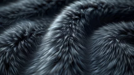 Foto op Plexiglas background, extreme macro shot of Black Panther Fur texture, minimalist beauty, moody lighting, photorealistic accuracy, perfect curves © Moonfu