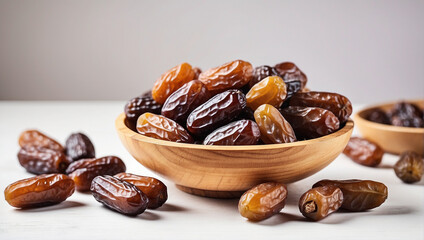 Dates in a wooden bowl