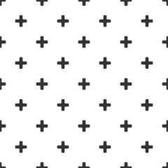 Cross pattern with bold plus sign. math geometry background. Seamless cross mosaic - obrazy, fototapety, plakaty