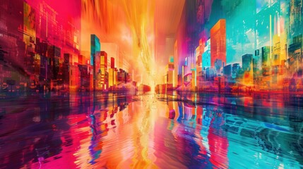 Unique and colorful digital pixel glitch collage, where art and technology collide to create a mesmerizing tapestry of digital expression.