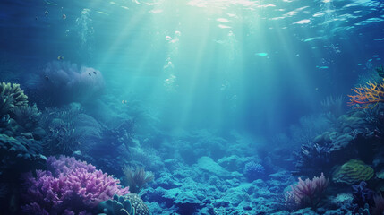 Fototapeta na wymiar Dive to see beautiful coral reefs in the deep sea