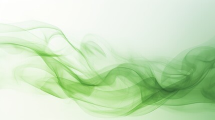 Abstract smoke of green color on a light background. An atmosphere of mystery and magic. The texture of steam and smoke.