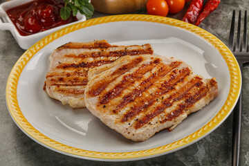 Tasty grilled pork meat steak