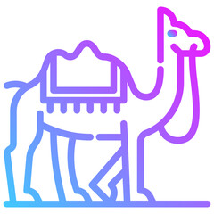 camel. vector single icon with a dashed line style. suitable for any purpose. for example: website design, mobile app design, logo, etc.