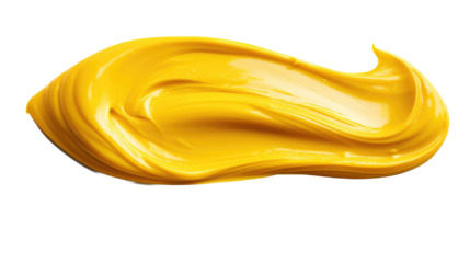 Dijon mustard smears isolated on transparent a white background