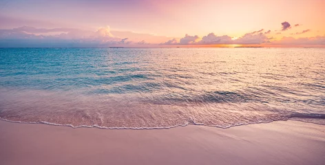  Summer nature sea sand sky, sunrise colors clouds, horizon, tranquil background banner. Inspirational nature landscape, beautiful colors, wonderful scenery tropical beach. Beach sunset vacation coast © icemanphotos