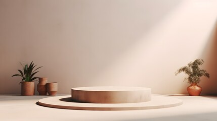 Centered podium in minimalist setup.