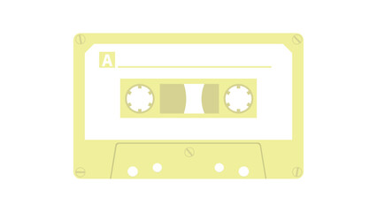 カセットテープ_シンプル_黄色