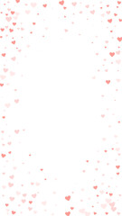 Red hearts scattered on white background.