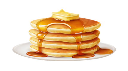 Pancakes isolated on transparent a white background
