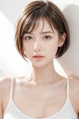 Fototapeta premium Gorgeous Young Female Model - Fashion or Cosmetics Model - Beauty with Perfect Fine Features - Beautiful Smooth Hair