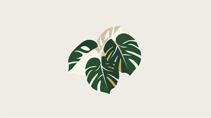 a business design logo for back space Variegated monstera plant