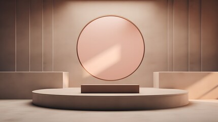 Centered podium in minimalist setup.