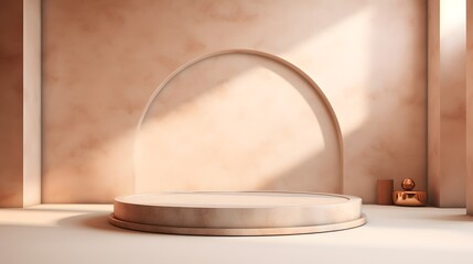 Centered podium in minimalist setup.