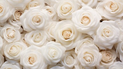 Obraz na płótnie Canvas Background of white roses. A luxurious gift for Valentine's Day and Women's Day. The texture of rose petals.