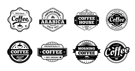 Coffee badges and label design, sign vintage cafe
