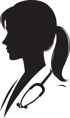 Silhouette of a doctor, vector illustration