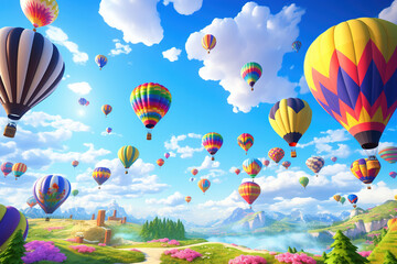 Fototapeta premium hot air balloons in sky