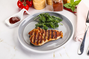Delicous grilled pork meat steak