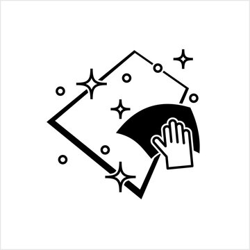recommend clip art: Cleaning Surface With Handheld Cloth Icon, Sanitization Icon