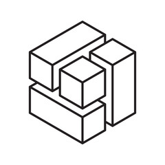 Abstract shape icon isolated on grey background. Design element. Vector illustration.