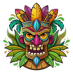 Obraz premium Illustration of tiki mask