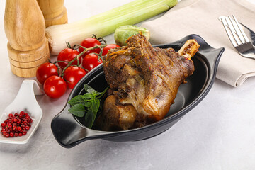 Baked Lamb shank with bone