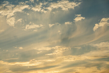 Sky background on summer sunset. Nature abstract composition.