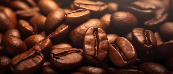  close up shot of coffee beans generative ai - obrazy, fototapety, plakaty