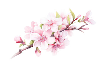 pink cherry blossom flower on white