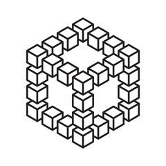 Abstract shape icon isolated on white background. Line art. Vector illustration.