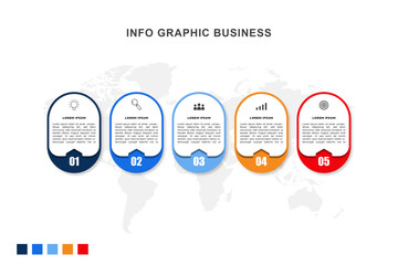 Vector infographic template business with 5 options
