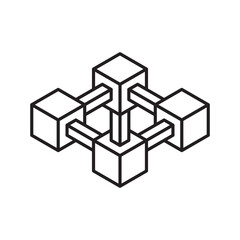 Abstract shape icon isolated on white background. Line art. Vector illustration.