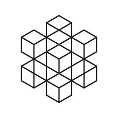 Abstract shape icon isolated on white background. Line art. Vector illustration.