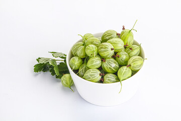 Sweet ripe gooseberries in the bowl