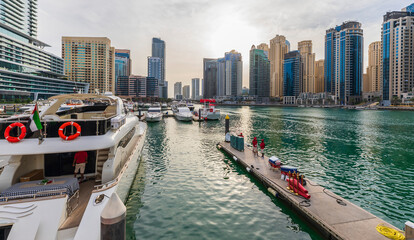Skyscrapers at Dubai Marina.. - 745053774