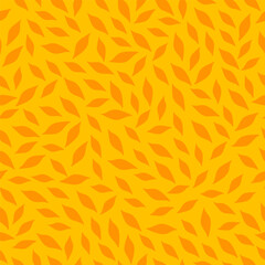 Orange seamless pattern with abstract leaves