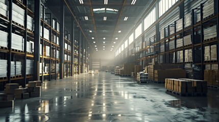 Fototapeta premium Warehouse interior showcases