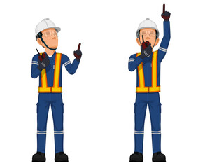 Set of worker are pointing at high