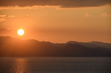 the sun sets behind the mountains in winter in Cyprus 5