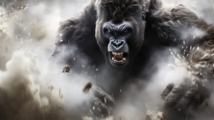 Gorilla in Motion goes wild - obrazy, fototapety, plakaty