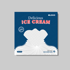 social media post ice cream Ice background online post design 