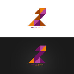 Z logo abstract shapes logo design